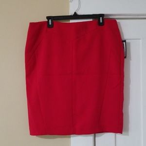 NWT Worthington Red Knee-Length Skirt, Size 16